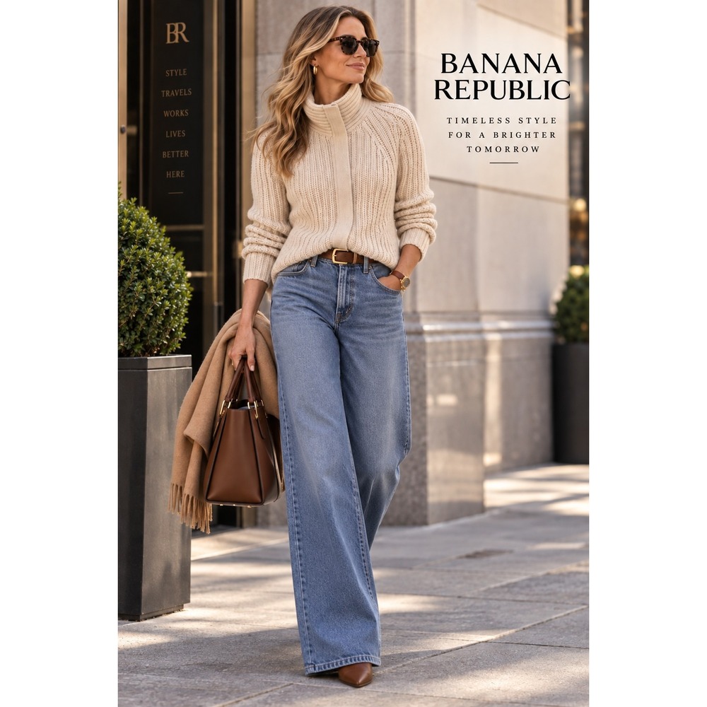 Banana Republic Fluted Mockneck Cardigan Sweater Medium Ivory Business Casual
